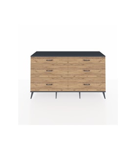 Hyperion Konsol 6 Çekmeceli  176x44x99 Çam-Antrasit/Çam