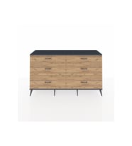 Hyperion Konsol 6 Çekmeceli  176x44x99 Çam-Antrasit/Çam