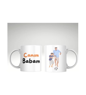 Applucky Canım Babam Top Oynuyor Kupa Baskı Bardak Babalar Günü