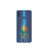 Samsung Galaxy A20S ile uyumlu Splash ahtapot tasarımlı şeffaf silikon kılıf