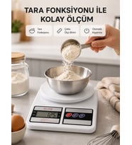 Hassas Dijital Mutfak Tartısı 1g Doğruluk, LCD Ekran, Otomatik Kapanma Yeni Nesil