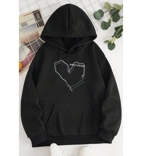 Unisex Oversize Holiday Baskılı Sweatshirt (Siyah)