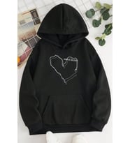 Unisex Oversize Holiday Baskılı Sweatshirt (Siyah)