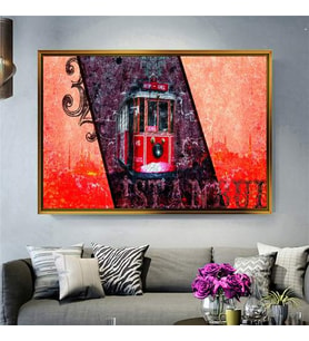 Altın Çerçeveli dekoratif tablo l133 (Gold)