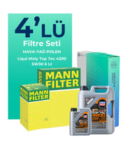 MANN Audi A7 3.0 Dizel QUATRO 272 HP Filtre Bakım Seti Liqui Moly Motor Yağlı (2014-2018) 4 Lü