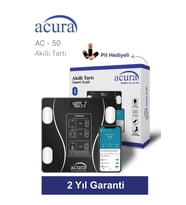 Acura Ac-50 CE Onaylı Yağ Su Kas ve Kilo Ölçer Akıllı Tartı