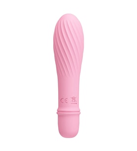 MorGece 10 Modlu Spiral Desenli Mini Silikon Vibratör (Pembe)