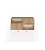 Arges Konsol 3 Raflı 2 Çekmeceli 4 Kapaklı 176x30x99 Çam-Çam