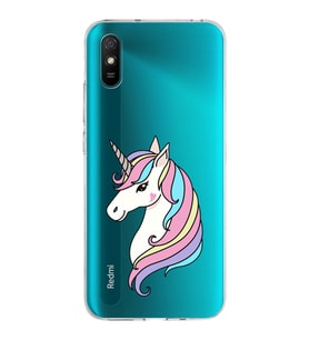 Xiaomi Redmi 9A Uyumlu Kapak Unicorn Tasarımlı Şeffaf Silikon Kılıf