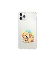iPhone 11 Pro Max ile Uyumlu Splash Köpek Tasarımlı Şeffaf Silikon Kılıf