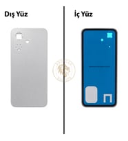 Infinix Smart 10 Gümüş Uyumlu Arka Kapak Arka Cam Batarya Pil Kapağı Lazer Kesim Back Cover