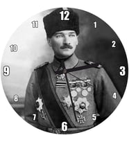 Cakatablo Atatürk Kalpaklı Madalyalı Duvar Saati