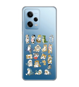 Redmi Note 12 Pro 5G Uyumlu Kediler Tasarımlı Şeffaf Telefon Kılıfı