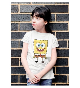 Süngerbob Baskılı Unisex Çizgi Film Çocuk Tişört (1-12 Yaş)