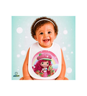 Çilek Kız Keten Bebek Mama Önlüğü – Yumuşak, Emici, Yıkanabilir, Özel Tasarım P039