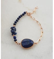 Lapis Taşlı Tasarım Gümüş Bileklik