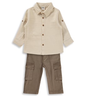 Civil Baby Kargo Cepli 6-18 Ay Takım - Kahverengi