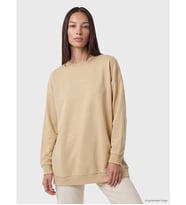 LC WAIKIKI Bej Baskılı Kadın Sweatshirt Tunik