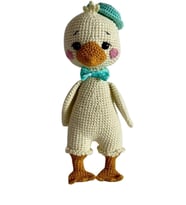 Papyonlu Ördek Amigurumi Organik Oyuncak