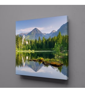 GÖL VE DAĞ KANVAS TABLO 120x120cm (Karışık)