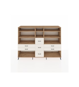 Hyperion Dolap 8 Raflı 7 Çekmeceli  220x44x163 Çam-Çam/Aytaşı