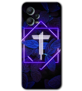 Redmi Note 12 5G Kılıf HD Desen Baskılı Kılıf - Dark Neon Yaprak T Harfi