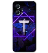 Redmi Note 12 5G Kılıf HD Desen Baskılı Kılıf - Dark Neon Yaprak T Harfi