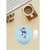 Beyzbol Oynayan Teddy Desenli Bilek Destekli Mouse Pad