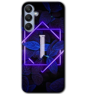 Galaxy A25 Kılıf HD Desen Baskılı Kılıf - Dark Neon Yaprak I Harfi