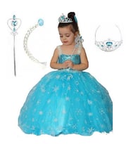 TARLATANLI ASKILI ELSA KOSTÜMÜ FROZEN ELSA KOSTÜMÜ ELSA ANNA KOSTÜMÜ KARLAR ÜLKESİ ELSA KOSTÜM