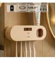 Mioji UV5F 1200mAh Şarj Edilebilir UV Sterilizatörü Diş Fırçası Tutucusu (Bej)