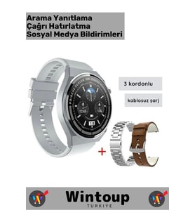 Huawei&Samsung&Xiaomi Uyumlu Akıllı Saat 3 Kordonlu Sesli Görüşme Bildirim Smart Watch