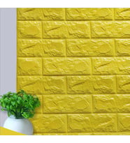  70x77cm(0.53m2) Kendinden Yapışkanlı 3D Sarı Renkli Duvar Kağıdı Paneli NW138
