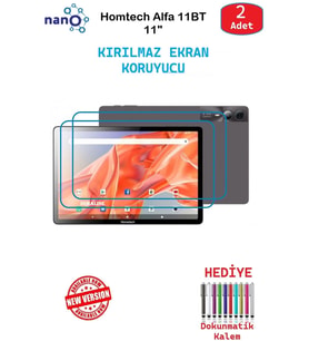Homtech Alfa 11BT 10.9" İçin Nano Ekran Koruyucu 9h Esnek 2 ADET