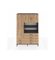Hyperion Gardrop 8 Raflı 6 Çekmeceli 3 Kapaklı 132x44x195 Antrasit-Çam