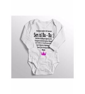 Kız Bebek Beyaz Baskılı Zıbını