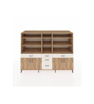 Kronos Dolap 11 Raflı 5 Çekmeceli 4 Kapaklı 220x59x163 Çam-Çam/Aytaşı