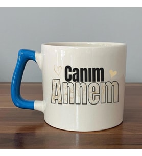 Canım Annem Baskılı Mavi Kulplu D Kupa
