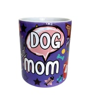 DOG MOM world travel temalı dijital baskılı hediyelik tasarım kupa bardak. (Beyaz)