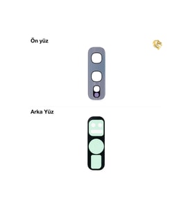 Samsung Galaxy S10 E ile Uyumlu Kamera Lensi Gümüş Kamera lensi sade lens kamera camı kamera merceği