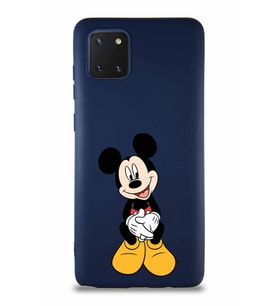 Samsung Galaxy Note 10 Lite Soft Premier Kapak Mickey Mouse-A Tasarımlı Silikon Kılıf - Lacivert (Şeffaf)