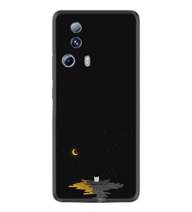 Xiaomi Mi 13 Lite Kılıf Silikon Desen Özel Seri Ay ve Kedi 1683