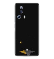 Xiaomi Mi 13 Lite Kılıf Silikon Desen Özel Seri Ay ve Kedi 1683