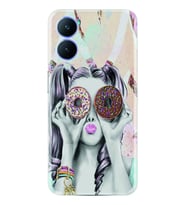 Vivo Y17S Kılıf Resimli Desenli Baskılı Silikon Donut Girl 1408