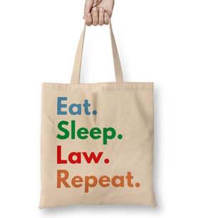 Eat Sleep Law Repeat 02 Bez Çanta Uzun Saplı