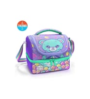 CORAL HIGH 37202 KIDS MOR MİLKA ŞEKER AYICIK DESENLİ THERMO İKİ KATLI BESLENME ÇANTASI