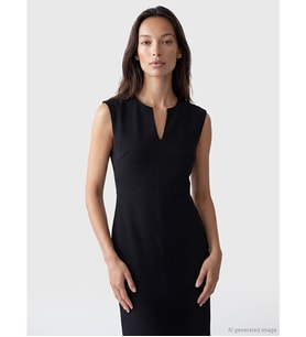 LCW EVERYDAY Siyah Kaçık Yaka Bodycon Midi Elbise