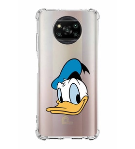 Xiaomi Poco X3 Köşe Korumalı Antişok Kapak Donald Duck Tasarımlı Şeffaf  Kılıf