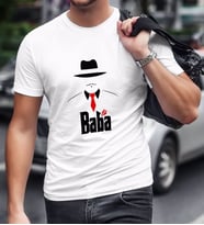BK Home Godfather Baba Tasarımlı Beyaz T-Shirt-17