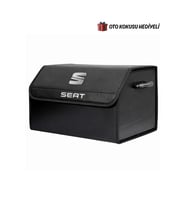 Seat Marka Logolu Oto Bagaj Organizer Çanta Oto Bagaj Çantası 2 Bölmeli Suni Deri